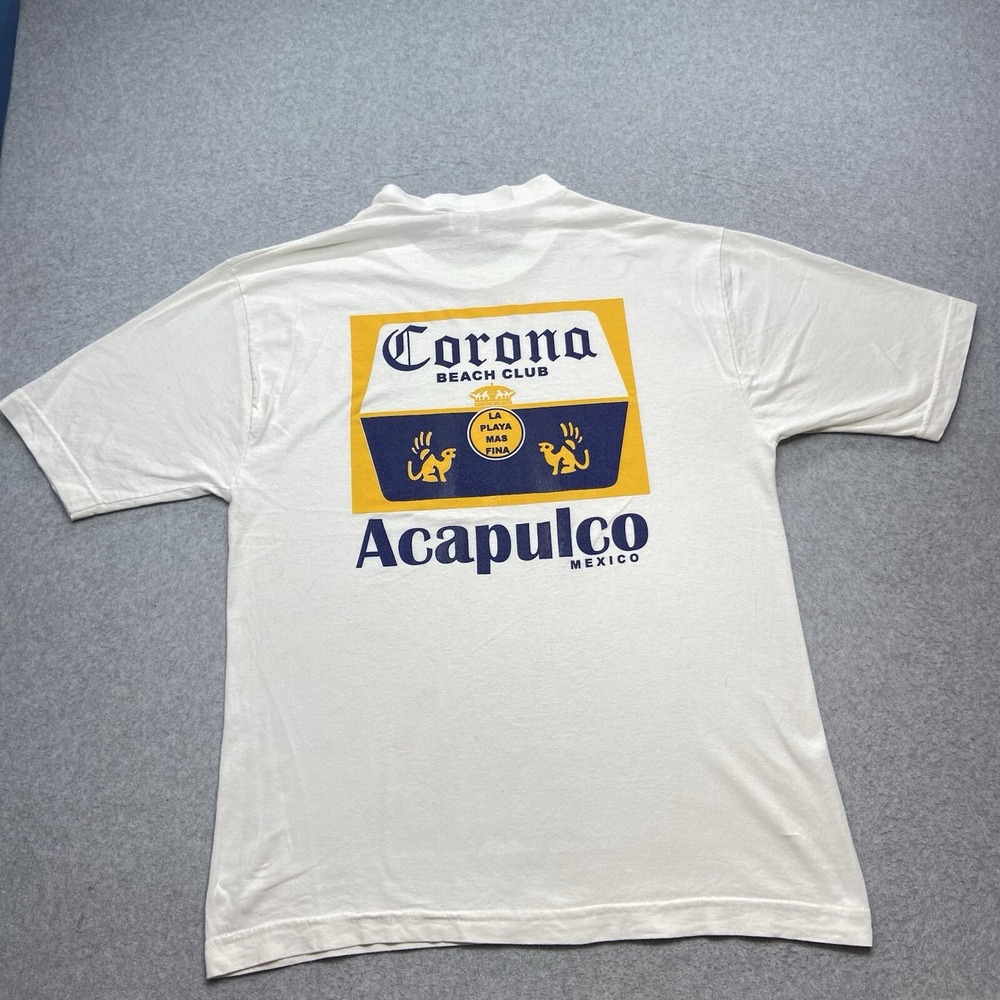 Vintage Corona Extra Beer Logo White T Shirt Sz XL Acapulco Mexico‎